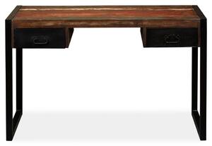 Skrivbord med 2 lådor massivt återvunnet trä 120x50x76 cm