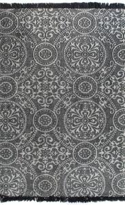 Kelimmatta bomull 120x180 cm med mönster grå