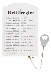 Träskylt grillregler