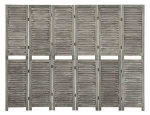 Rumsavdelare 6 paneler grå 214x166 cm massivt trä - Grå