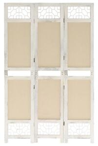 Rumsavdelare 3 paneler gräddvit 105x165 cm tyg - Kräm