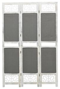 Rumsavdelare 3 paneler grå 105x165 cm tyg - Grå