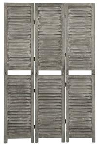 Rumsavdelare 3 paneler grå 106,5x166 cm massivt trä - Grå