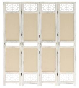 4-Panel Room Divider Cream 140x165 cm Fabric - Kräm