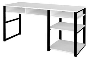 Skrivbord Dehana 150 cm med Förvaring 5 Hyllor - Vit/Svart