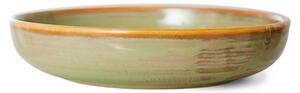 HKLiving - Chef Ceramics - Deep Plate, Medium - Tallrikar - Moss Green - Ø19.3 x H4.3 cm