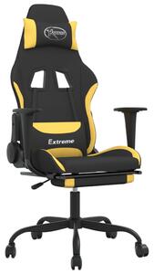 Gamingstol med fotstöd och massage svart och gul tyg