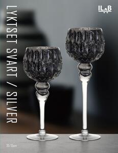 Lyktset 2-del svart/silver