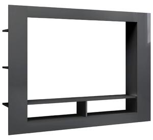 TV-bänk grå högglans 152x22x113 cm konstruerat trä