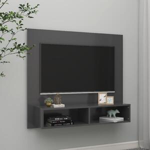 Väggmonterat tv-skåp grå 102x23,5x90 cm spånskiva