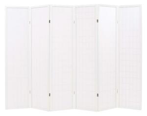 Rumsavdelare med 6 paneler japansk stil 240x170 cm vit -