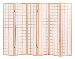 Rumsavdelare med 6 paneler japansk stil 240x170 cm naturlig - Natur/Brun