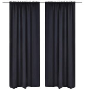 2-pack svarta gardiner med hyskupphängning 135x245 cm - Svart
