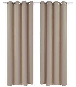 2-pack gräddvita mörkläggningsgardiner med metallringar 135x -