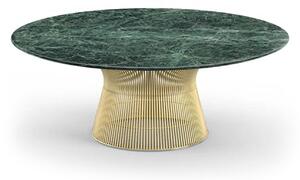 Knoll - Platner soffbord 18k guld, Ø 91,5 cm, skiva i grön Alpi marmor - Soffbord - Warren Platner - Guld - Metall/Sten