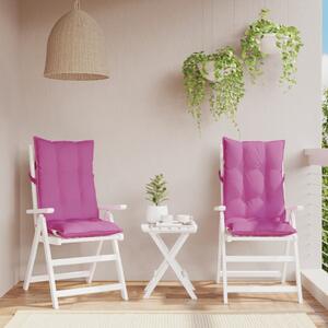 Stolsdynor för stolar med hög rygg 2 st rosa oxfordtyg