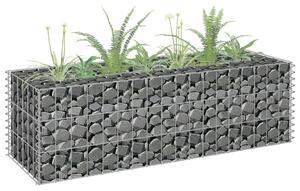 Planteringsgabion upphöjd galvaniserat stål 90x30x30 cm