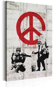 Tavla Soldiers Painting Peace by Banksy 80x120 - Artgeist sp. z o. o