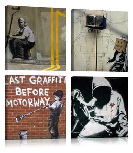 Tavla Banksy Street Art 60x60 - Artgeist sp. z o. o