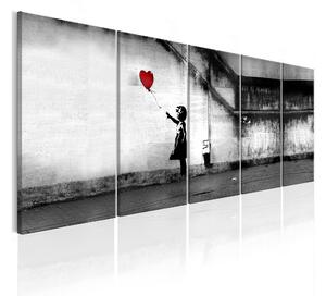 Tavla Banksy Runaway Balloon 200x80 - Artgeist sp. z o. o