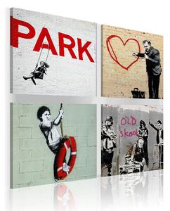 Tavla Banksy Urban Inspiration 40x40 - Artgeist sp. z o. o