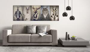 Tavla Animal Masks 150x50 - Artgeist sp. z o. o