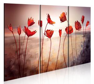 Tavla Bright red poppies 90x60 - Artgeist sp. z o. o