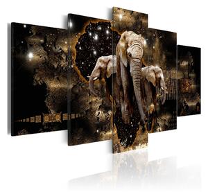 Tavla Brown Elephants 100x50 - Artgeist sp. z o. o