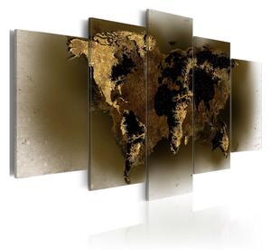 Tavla Brass Continents 200x100 - Artgeist sp. z o. o