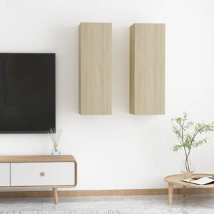 TV-skåp 2 st sonoma-ek 30,5x30x90 cm konstruerat trä