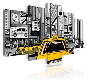 Tavla Cartoon Taxi 100x50 - Artgeist sp. z o. o