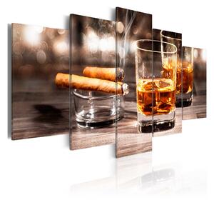 Tavla Cigar And Whiskey 100x50 - Artgeist sp. z o. o