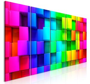 Tavla Colourful Cubes 5 Parts Narrow 225x90 - Artgeist sp. z o. o