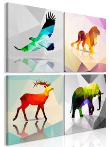 Tavla Colourful Animals 4 Parts 60x60 - Artgeist sp. z o. o