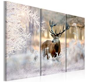 Tavla Deer In The Cold 120x80 - Artgeist sp. z o. o