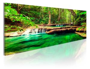 Tavla Emerald Waterfall 135x45 - Artgeist sp. z o. o