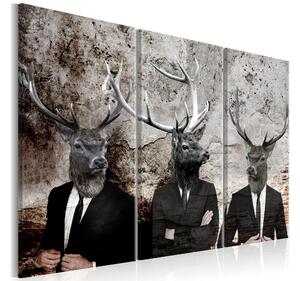 Tavla Deer In Suits 120x80 - Artgeist sp. z o. o