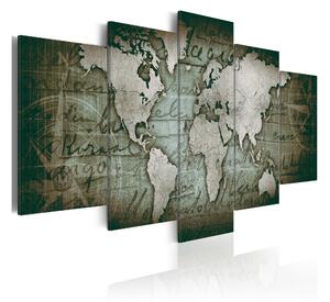 Tavla Emerald Map 100x50 - Artgeist sp. z o. o