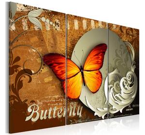 Tavla Fiery Butterfly And Full Moon 90x60 - Artgeist sp. z o. o