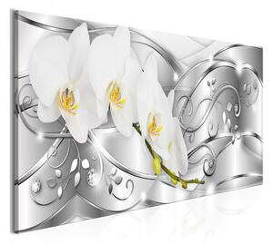 Tavla Flowering 1 Part Narrow Silver 150x50 - Artgeist sp. z o. o