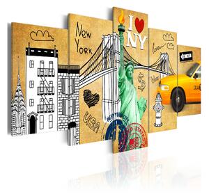 Tavla Love New Jork City 100x50 - Artgeist sp. z o. o