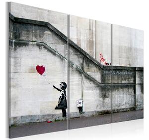 Tavla Girl With A Balloon By Banksy 90x60 - Artgeist sp. z o. o