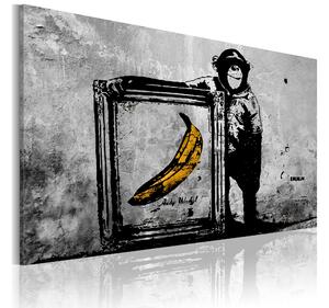 Tavla Inspired By Banksy Black And White 60x40 - Artgeist sp. z o. o