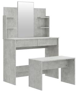 Sminkbord set betonggrå 96x40x142 cm