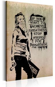 Tavla Graffiti Slogan By Banksy 40x60 - Artgeist sp. z o. o