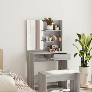 Sminkbord med spegel grå sonoma 74,5x40x141 cm
