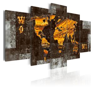 Tavla Hidden Treasure World Map 100X50 Flerfärgad\|Grå - Artgeist sp. z o. o