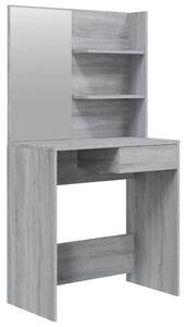 Sminkbord med spegel grå sonoma 74,5x40x141 cm