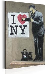 Tavla Love New York By Banksy 40X60 Grå\|Beige - Artgeist sp. z o. o