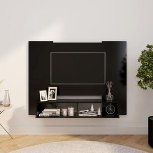 Väggmonterat tv-skåp svart 120x23,5x90 cm spånskiva